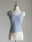 [Sleeveless  + Jacket set] Shuri Stripe Sleeveless Knit Linen Blouson Zip Up Jacket