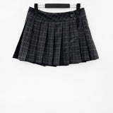 Wool 20%) Nut Check Wrap Mini Skirt