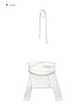 [Muffler set] Seleo Off-Shoulder Choker Knit Muffler Set