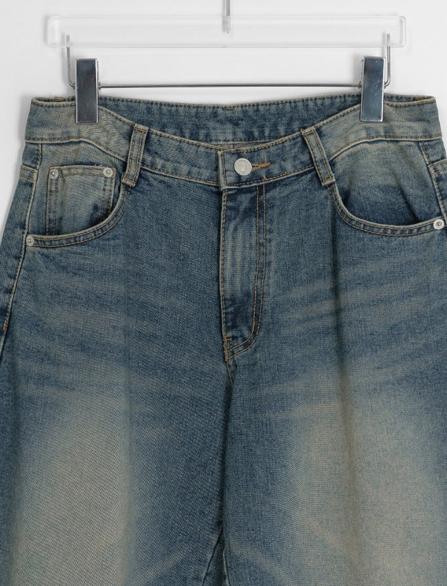 【BAON】Henville Washing Denim Balloon Wide Pants BAON (バオン) - ヘンビルウォッシュ加工デニムバルーンワイド