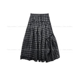 Maeve Unbalance Check Long Skirt