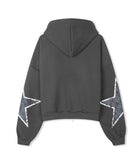 Rubid Crack Star Hood Zip-Up