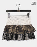 Coren Camo Dot Tiered Mini Skirt