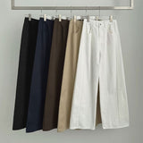 Wide Banding 4-Season Side Cut Cotton Pants