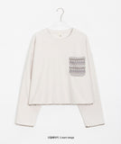 [BAONHAUS] Sellers embroidery pocket brushed sweatshirt