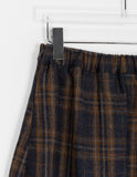 Rooming Check Wool Banding Pleated Long Skirt