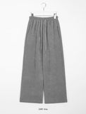 Srap banding velor ribbed wide pants