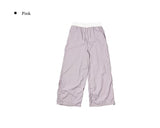 Se-eun Color Matching Nylon Wide Pants