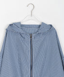 Hakona Check String Hood Wind Jumper
