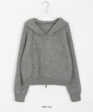 Ohhok Two-Way Knit Hood Zip-Up Cardigan