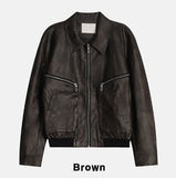 Cairo zipper leather jacket