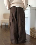 Pona Pintuck Washed Diagonal Cargo Pants