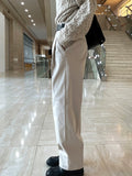 Side pintuck cotton pants