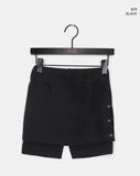 Piri Layered Eyelet Knit Ribbed Short Skirt Pants