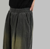 Two tone washed corduroy pants