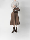 Modern Classic Pleated Midi Skirt