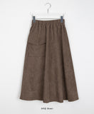 Loop banding corduroy cargo long skirt
