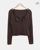Enru Slim Fit Sleeveless Cardigan Set