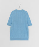 [Unisex] Monmock Cable Collar Over Short Sleeve Knit