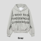 Wanted Lettering Crop Hood Zip-Up