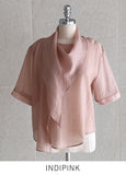 Dier Scarf Tie Short Sleeve Blouse