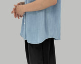 Rope denim short sleeve shirt