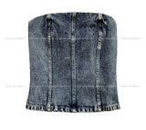 Kishi Set-Up Cut Out Denim Top