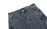 Soil Washing Cross Denim Pants