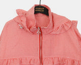 Mateng Frill Check Hooded Zip-Up Jumper