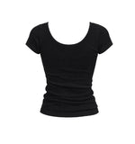 [mnem] ME Scoop Neck Baby Tee