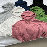 Two-Way Zipper Balloon Crop Hood Zip-Up