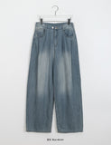 Ryuin Pintuck Summer Washing Wide Denim Pants