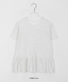 Hatsumi dot frill short sleeve tee