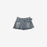 Deniyan Belt Pleated Skirt