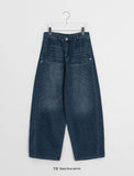 Gelott Stripe Carpenter Denim Balloon Wide Pants