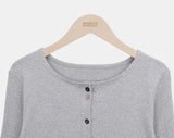 Marble Mix Color Button Point Cardigan
