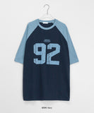 [unisex] Langen color matching number over short sleeve tee