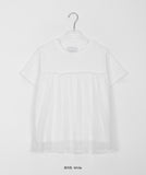 Karuko see-through frill layered short sleeve tee