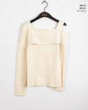 Risher Unbalance One Shoulder Off Square Knit