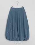 Nadin Banding Dot Denim Balloon Skirt