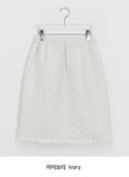 Dizemmo Banding Padding Frill Midi Skirt