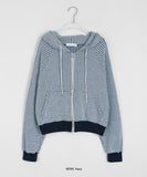 Kiku Waffle Crop Hood Zip-Up