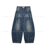 Tiv Curved Cut Balloon Denim Pants