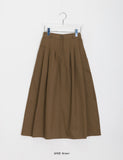 Ribam banding cotton pleats long skirt