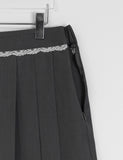 Coendy Banding Lace Pleated Skirt