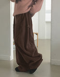 Pinky side snap bijou fleece wide pants