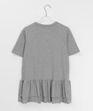 Vimin Color Frill Tiered Short Sleeve Tee