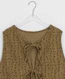 [BAONHAUS] Miphonne Flower Corduroy Ribbon Vest