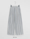 Milbo Stripe Banding Wide Pants