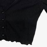 Eoneg Neck Crop Ribbed Cardigan